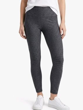 High-Rise Dark Gray Moto Rib Leggings